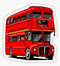 210x230 Double Decker Bus Drawing Stickers Redbubble