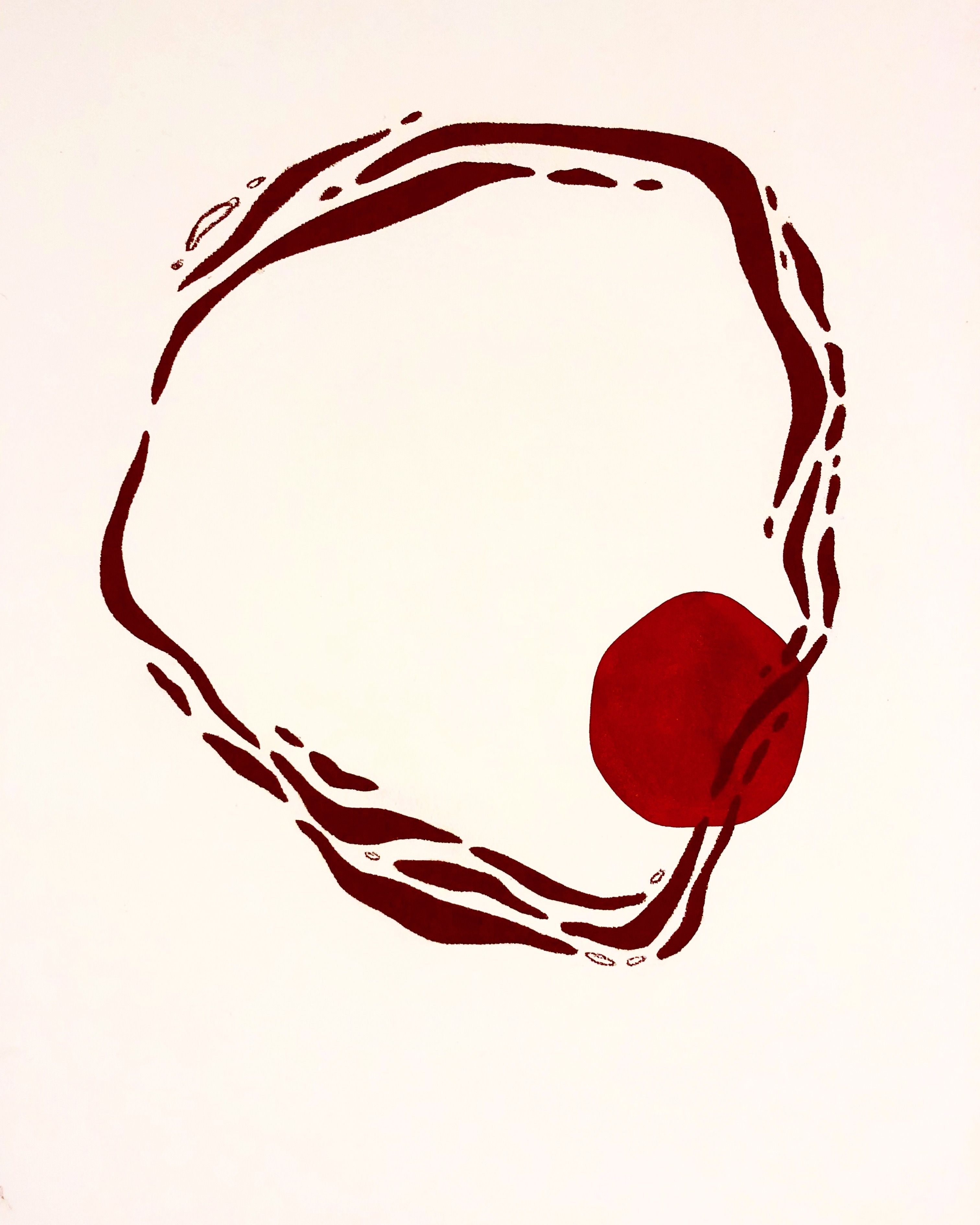 3024x3780 Hand Mixed Red Watercolor With Burgundy Chalk