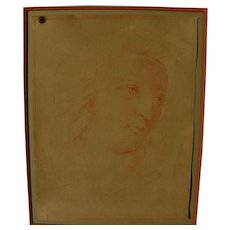 230x230 Antique French Pastel Chalk Drawing Portrait Of A Spaniel, Dog