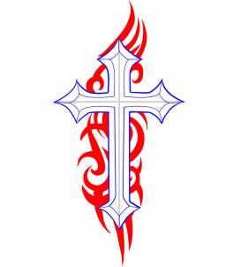 264x302 Draw A Cross Tattoo, Step