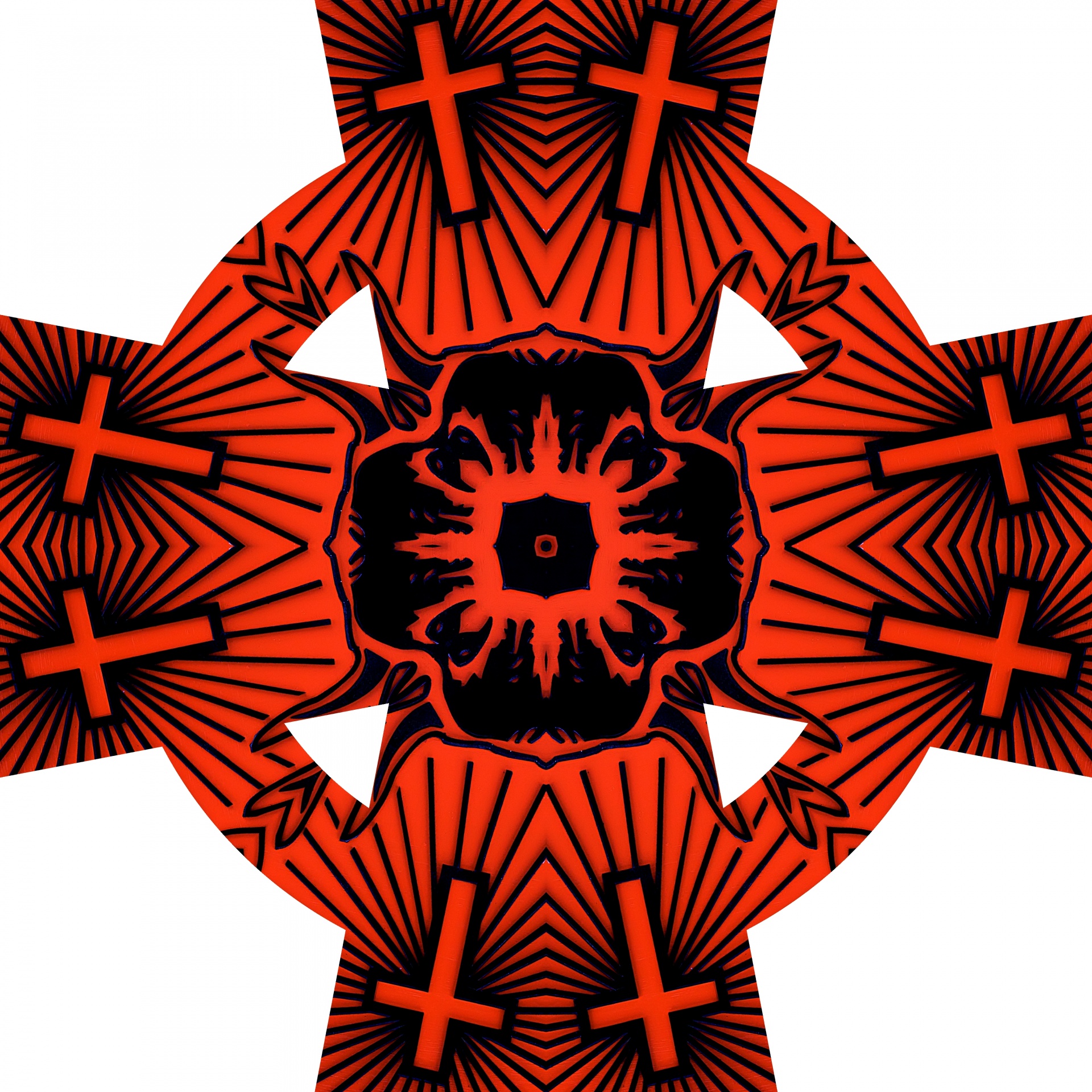 1920x1920 Red, Celtic, Cross, White, Background