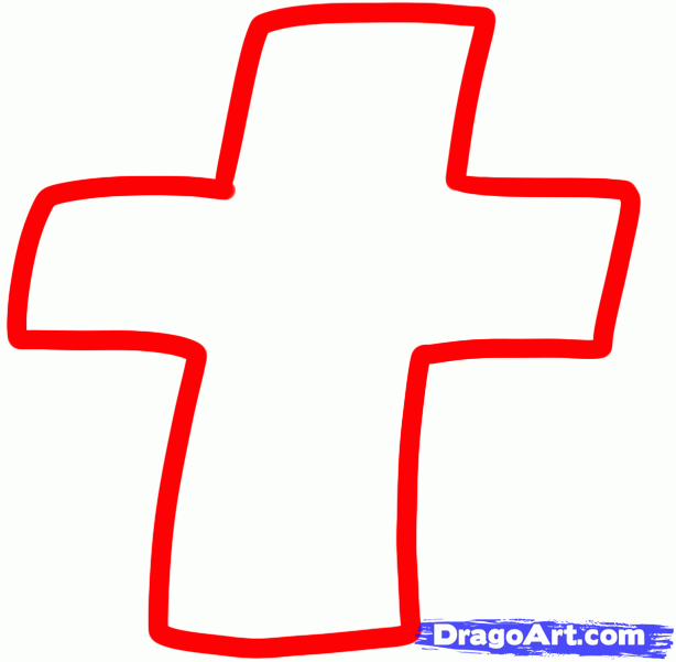 614x601 Step How To Draw A Cross For Kids