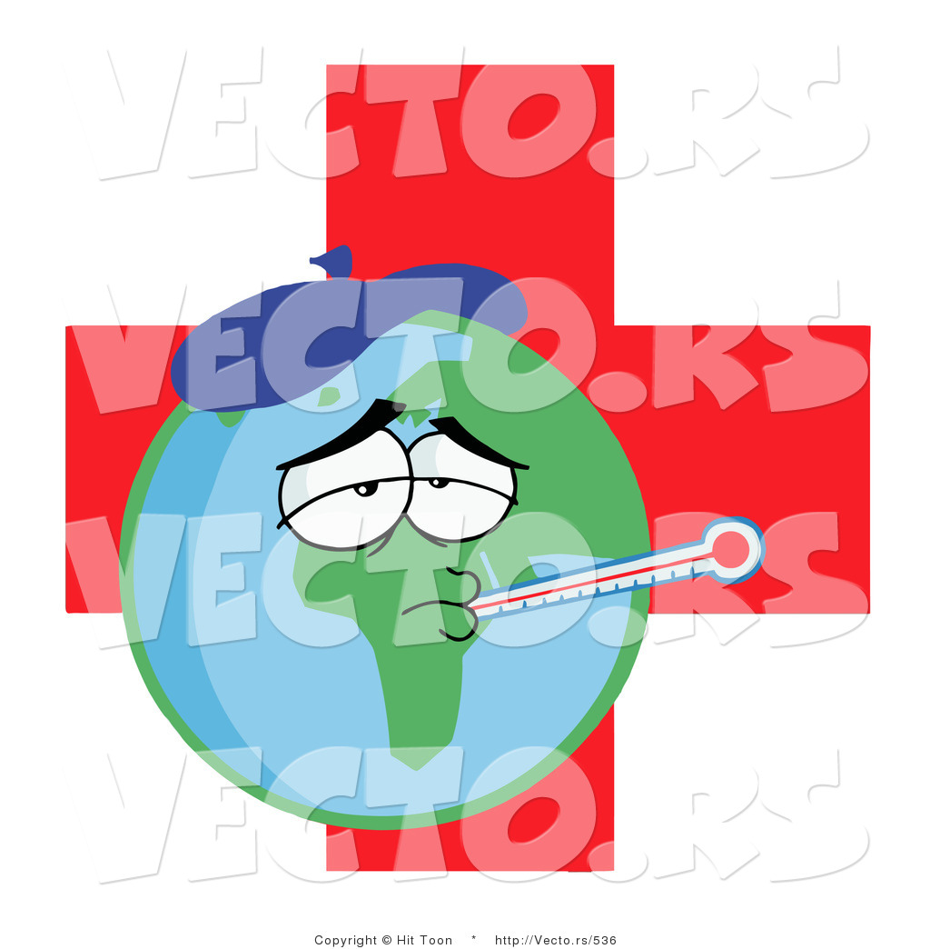 1024x1044 Vector Of A Sick Planet Earth With Medical Red Cross
