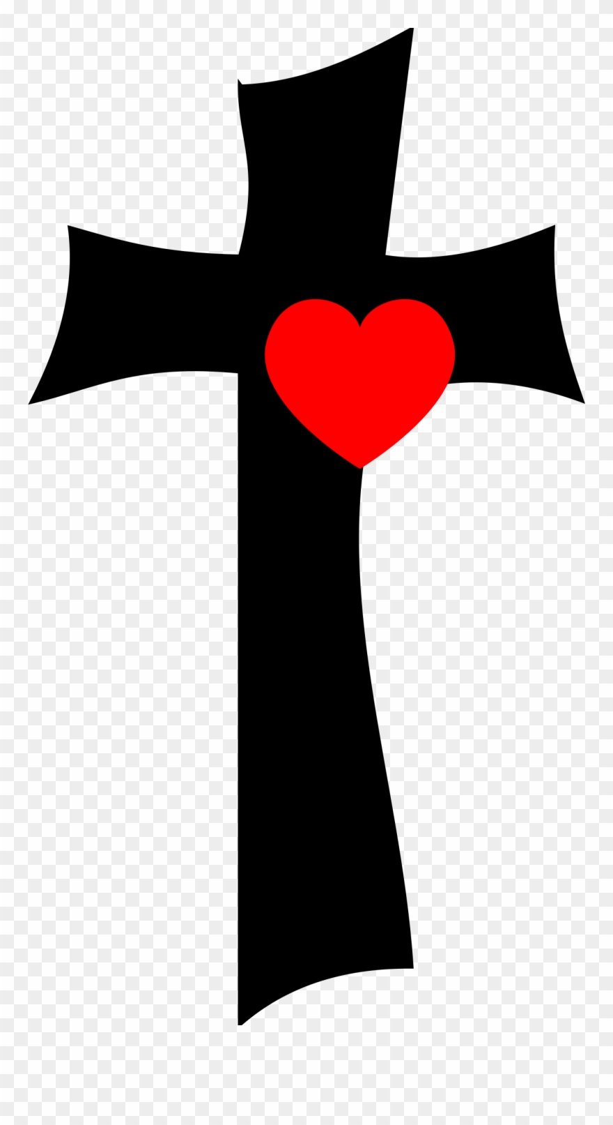 880x1613 Christian Cross Heart Drawing Symbol