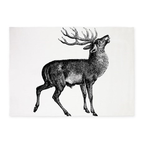 460x460 Red Deer Stag Photo Area Rugs