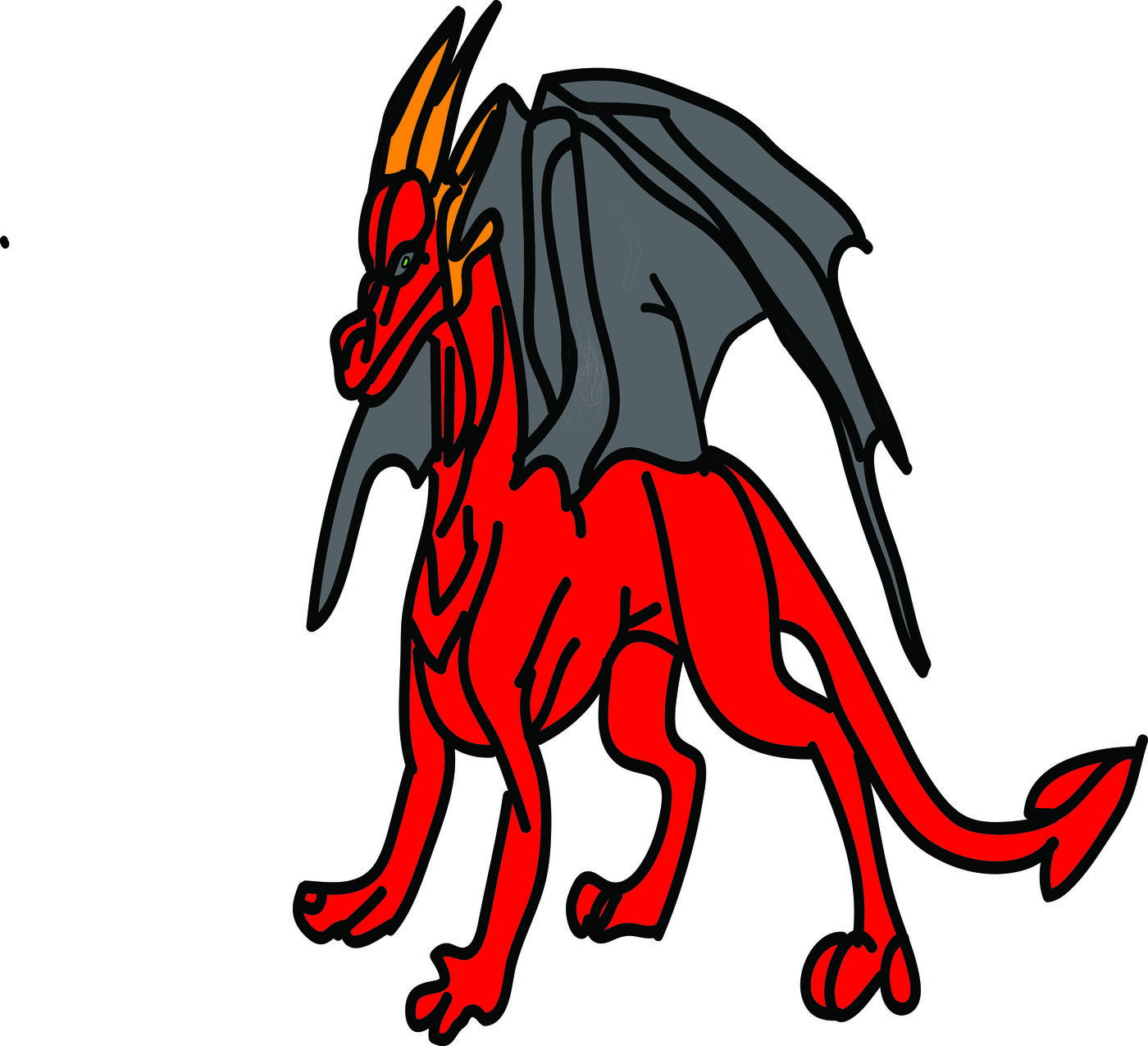 1400x1275 Dragon Drawing