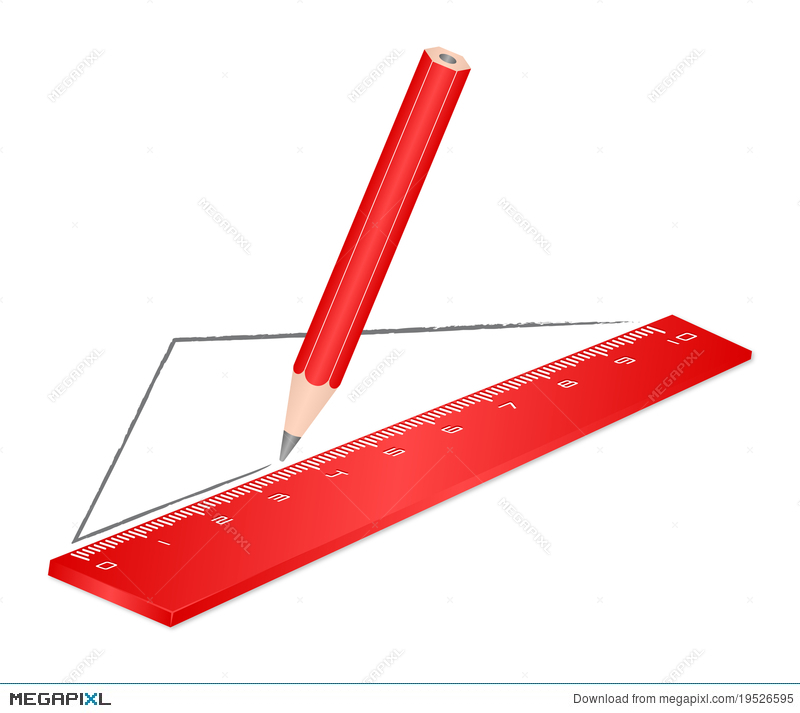 800x713 Drawing Red Ruler Pencil Illustration