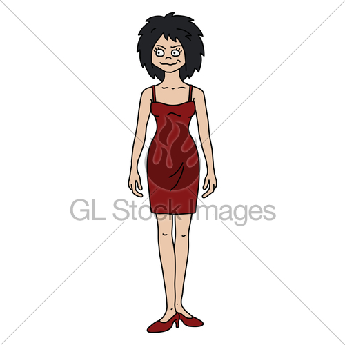 500x500 The Funny Woman In A Red Dress Gl Stock Images