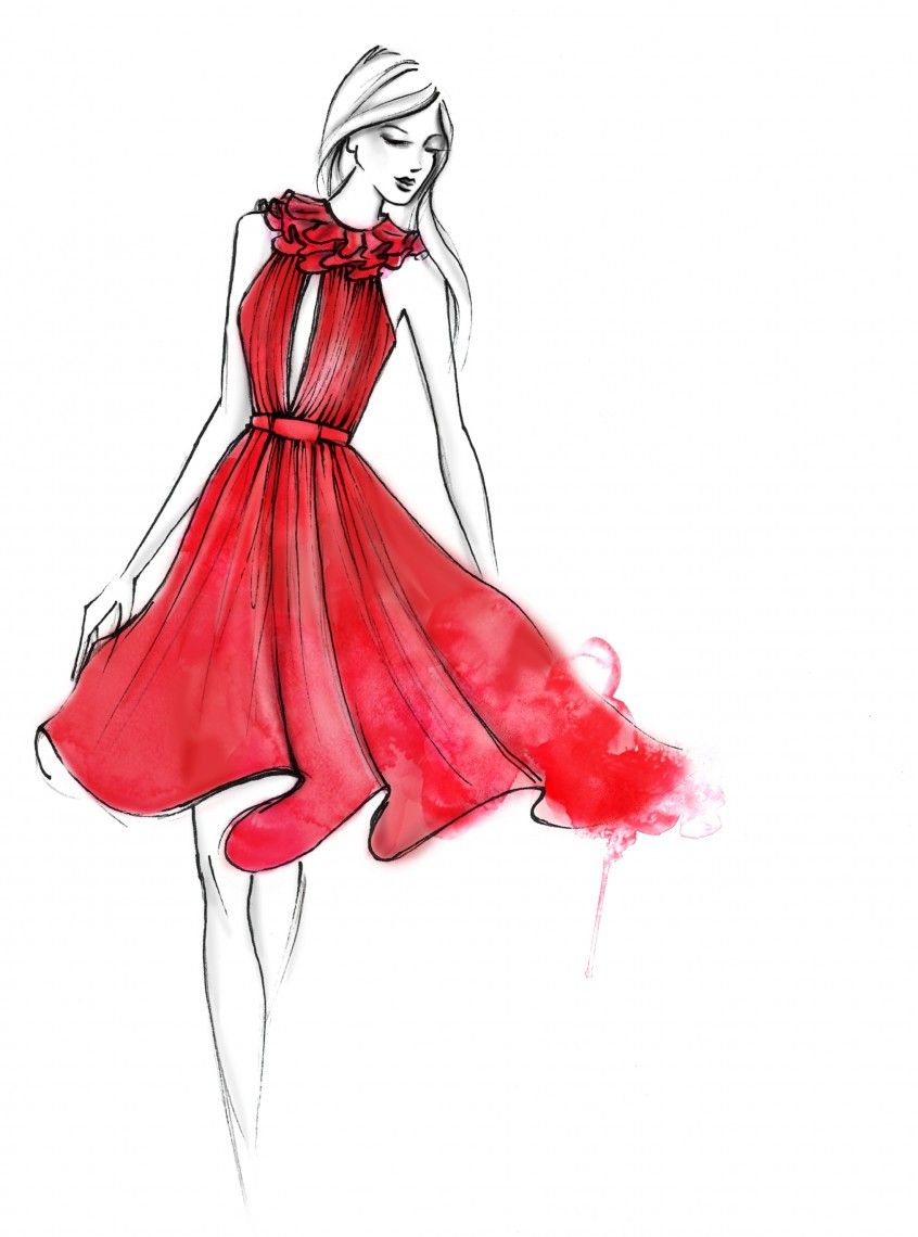 846x1140 Red Dress Art In Fashion Design Drawings, Fashion Design