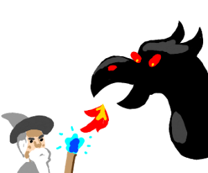 300x250 snake made out of blue fire attacks voldemort