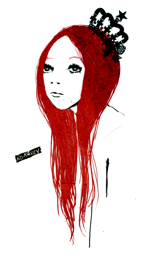 539x835 let them eat cake art illustration design redhead art, red