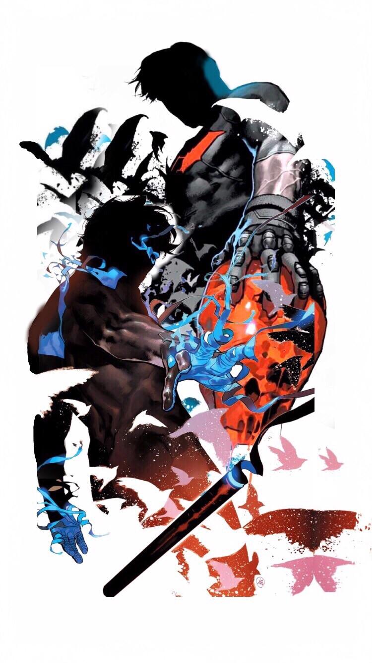 750x1334 Nightwing And Red Hood Wallpaper