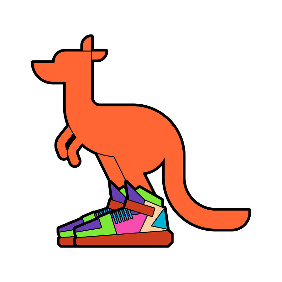 900x900 Kangaroo In Sneakers Isolated Australia Animal Sportsman Vector