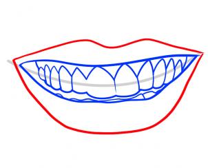 302x244 Draw Red Lips, Red Lips, Step