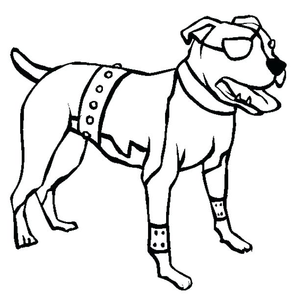 600x612 Coloring Pages Of Pit Bulls Line Drawing Pics Puppies Porongurup