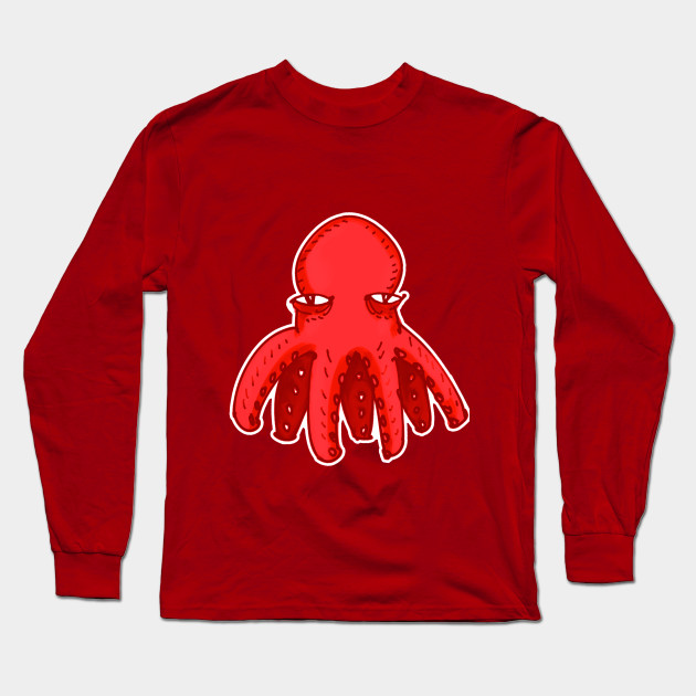 630x630 Red Octopus Cartoon Style Funny Illustration