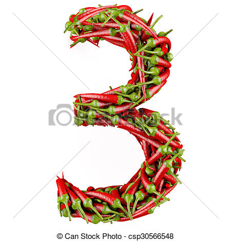 450x470 Number Pf Pepper Number Made From Red Pepper Isolated