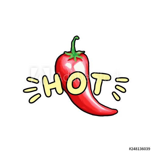 500x500 Red Chili Hand Drawn Color Illustration Chilli Pepper Cartoon