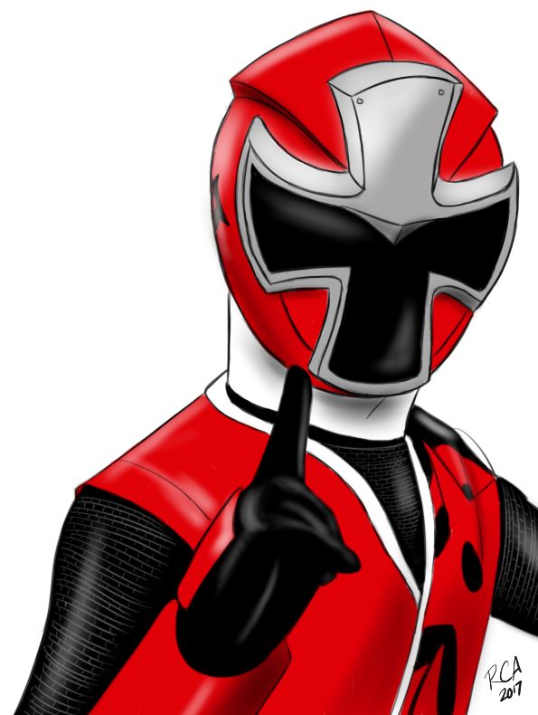 595x790 I Finally Done It! My Artwork Of The Red Ranger From Power Rangers