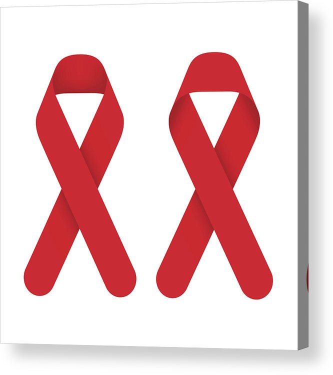 666x750 Red Ribbon Aids, Hiv Icon Illustration, Front And Back Side