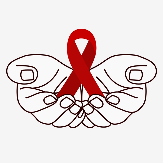 640x640 Red Ribbon On Hand Illustration World Cancer Day, Cancer, World