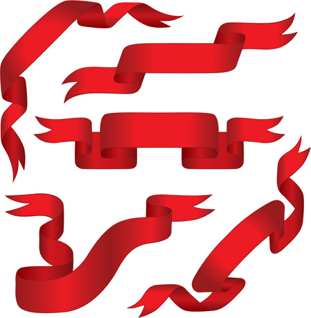 449x459 Beautiful Red Ribbon Banners Set Vector Free Vector In Open Office