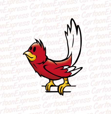 455x467 Cartoon Vector Illustration Of A Bird Red Robin