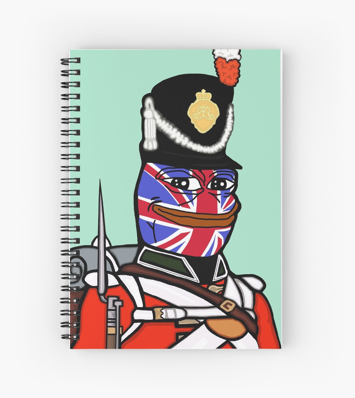 1171x1313 Red Coat British Pepe Spiral Notebooks