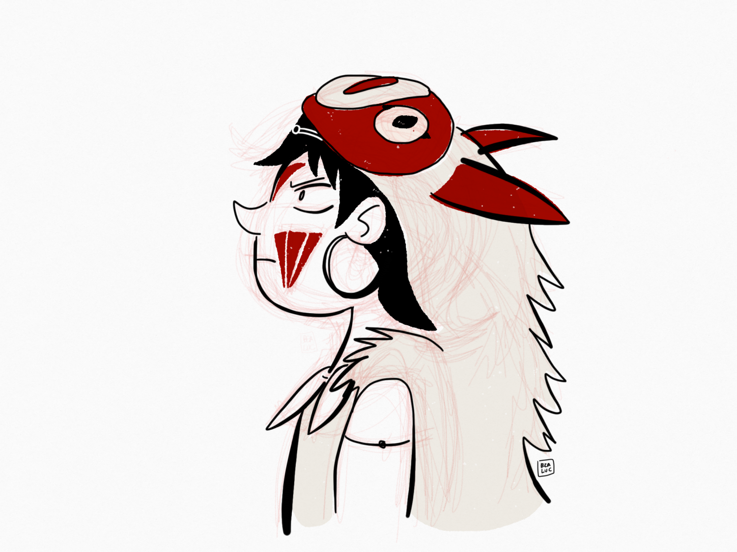 1500x1125 The Girl With The Red Coat Meets Ghibli