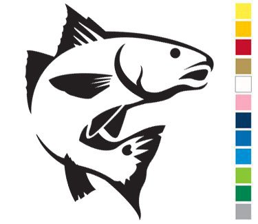375x325 Jumping Redfish Sticker Decal Automotive