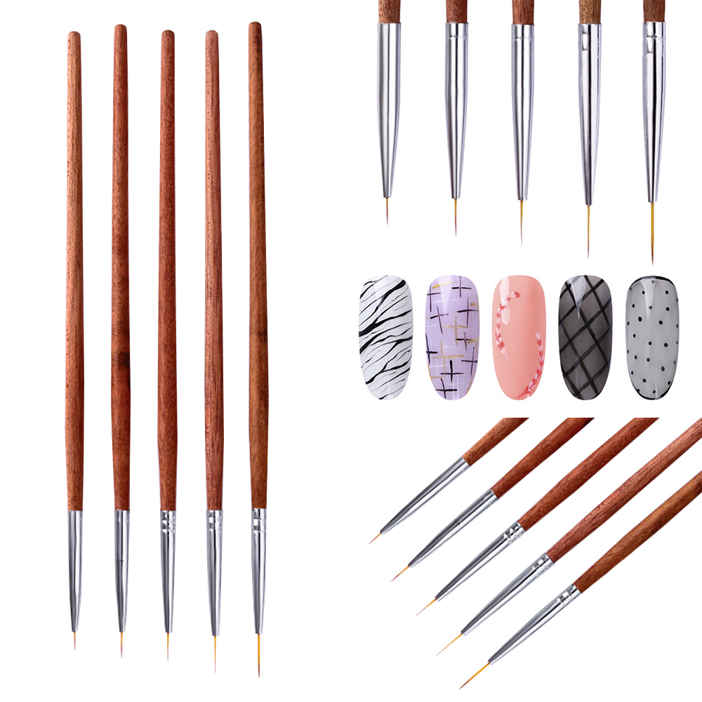 1000x1000 Women Nail Brush Set Redwood Handle Acrylic Drawing Brush Liner
