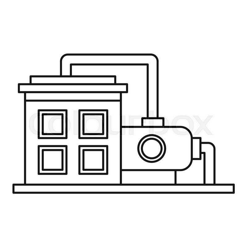 800x800 Oil Refinery Plant Icon Outline Stock Vector Colourbox