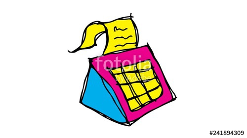 500x281 Hand Drawing White Screen With Theme Of Cash Register Stock