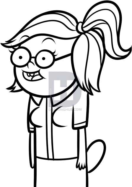 447x635 How To Draw Eileen From Regular Show, Step