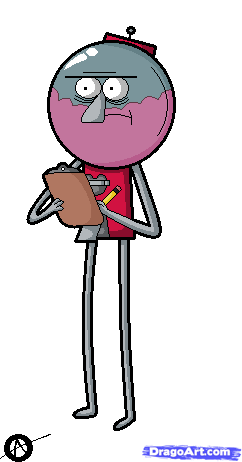 242x462 How To Draw Benson From Regular Show, Step