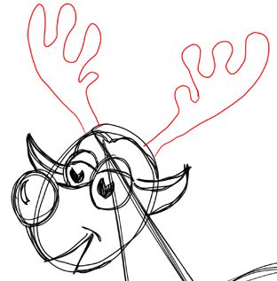 312x317 Reindeer Antlers Drawing