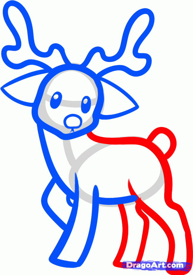 649x923 Draw A Reindeer For Kids, Step