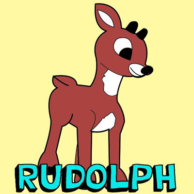 400x400 How To Draw Rudolph The Red Nosed Reindeer Step