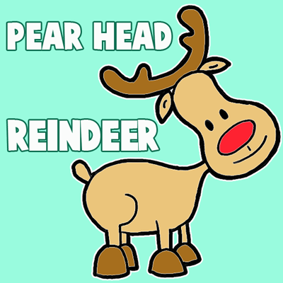 400x400 How To Draw A Cute Cartoon Reindeer For Christmas