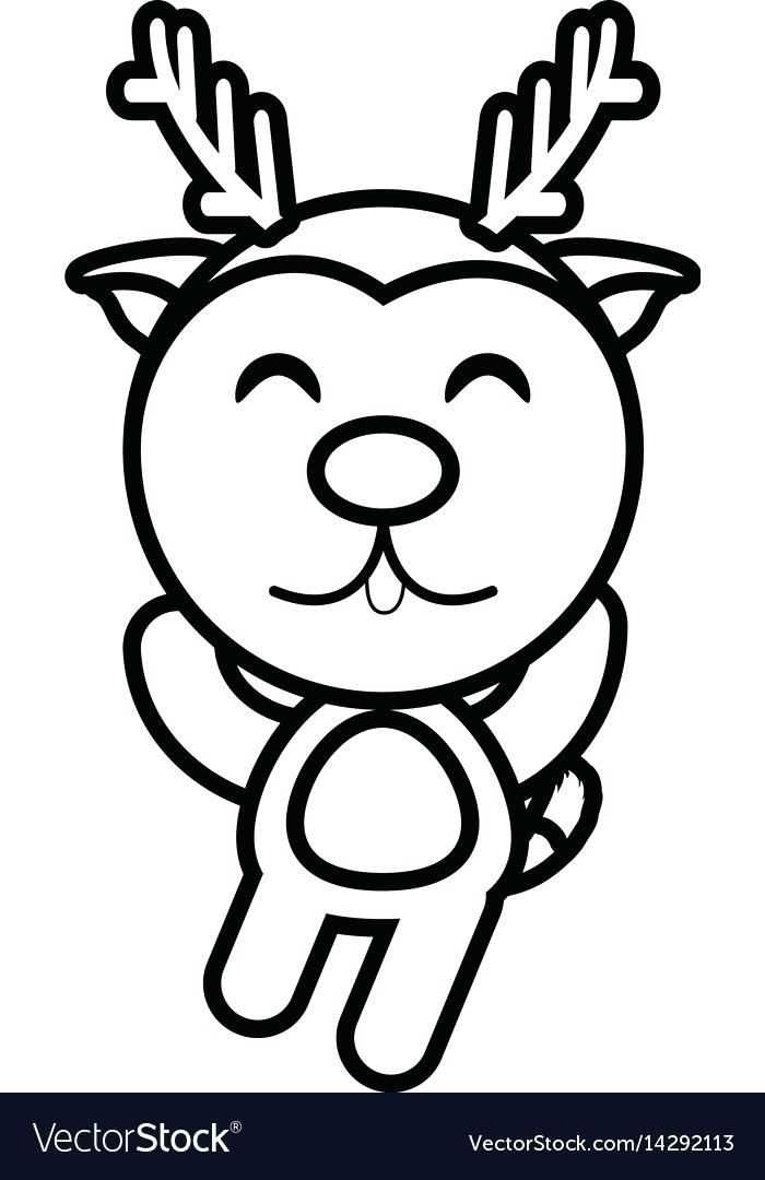 700x1080 Reindeer Outline Cartoon Reindeer Animal Outline Vector Image