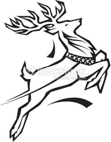 366x467 Flying Reindeer Drawing