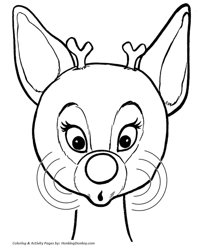 670x820 Rudolph The Red Nosed Reindeer Face Coloring Pages Sketch Coloring