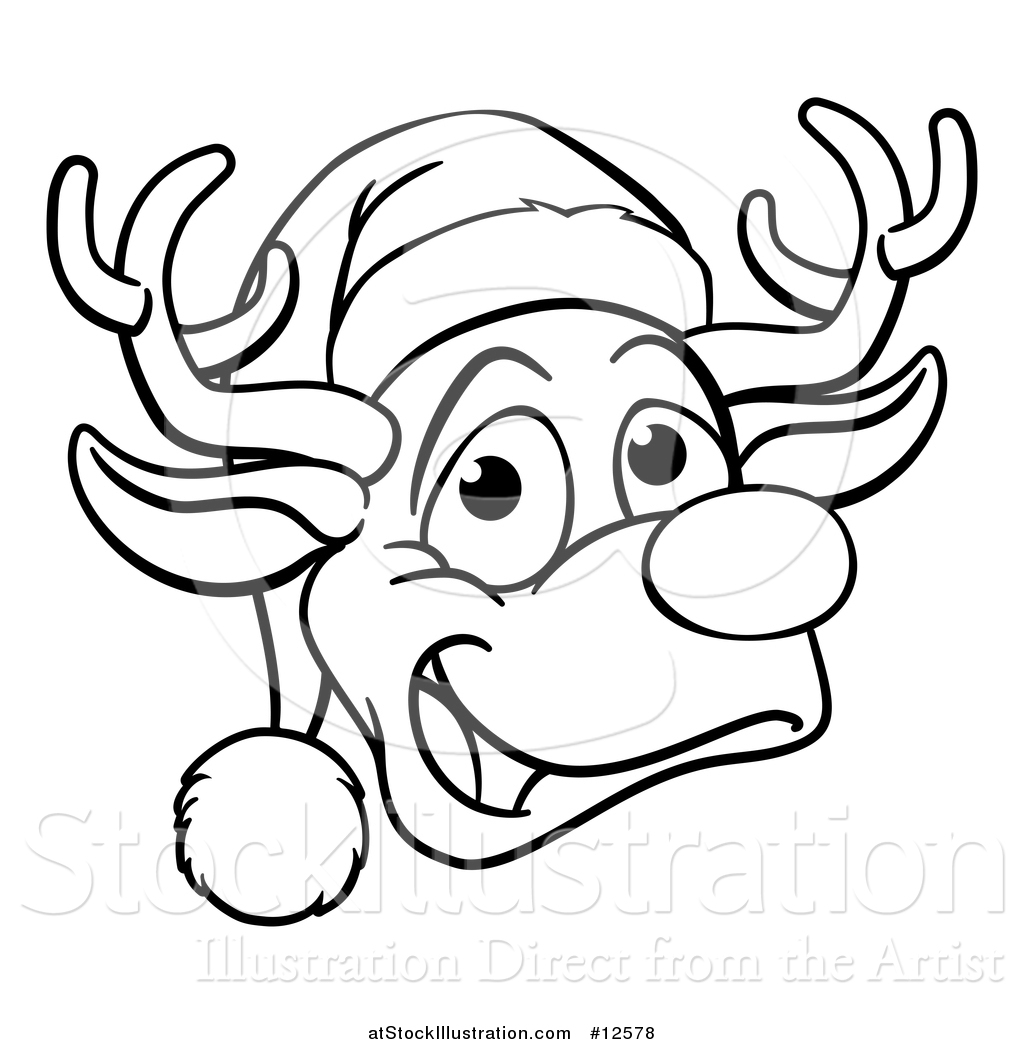 Reindeer Face Drawing | Free download on ClipArtMag