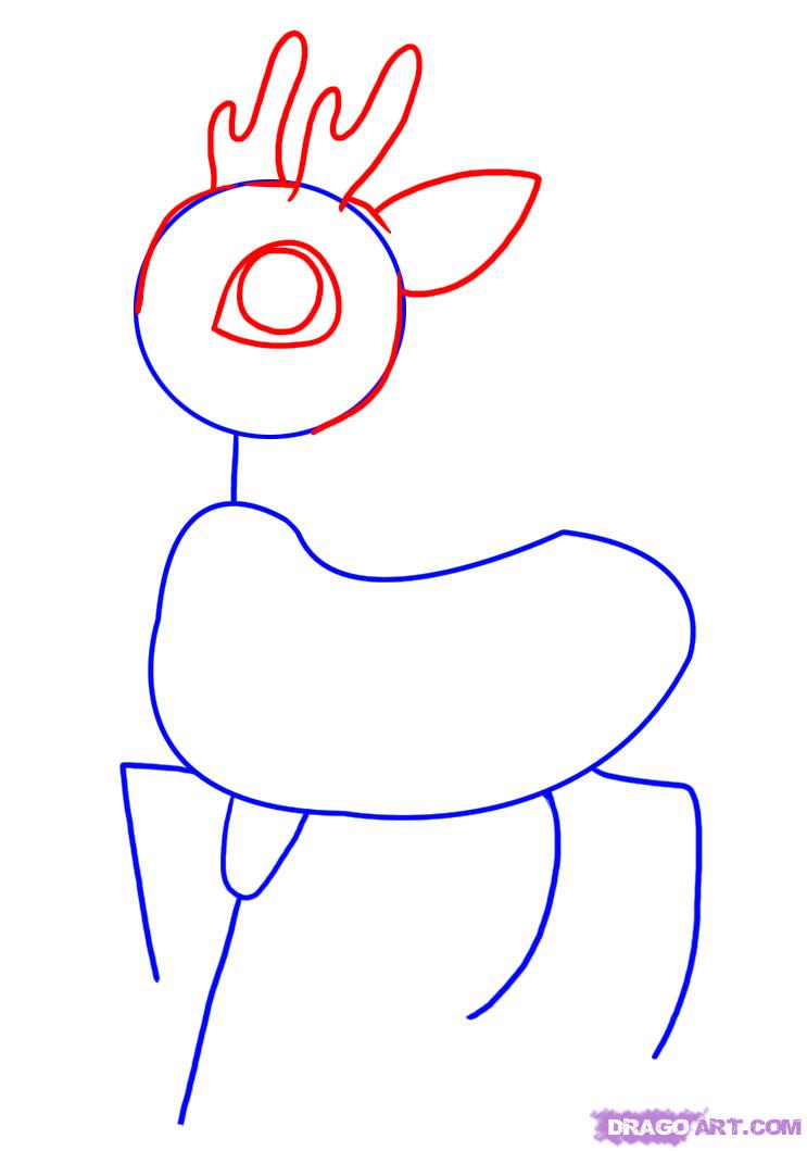 743x1059 pin drawn reindeer reindeer head how to draw a reindeer step