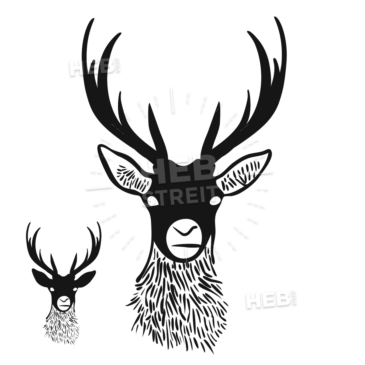 1280x1280 Deer Head Silhouette Hebstreits Sketches
