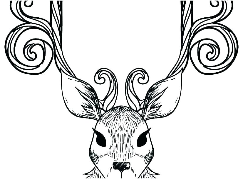 827x609 Reindeer Head Coloring
