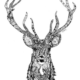 336x336 A Deer Head Drawing Tags Coloring Pages Printable Cool Cute