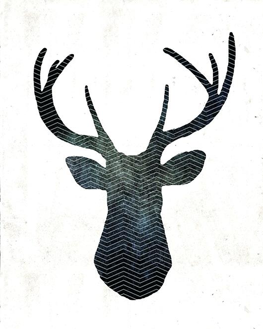 530x663 Template Stag Head Free Deer Pencil Line Drawing Applique Printable