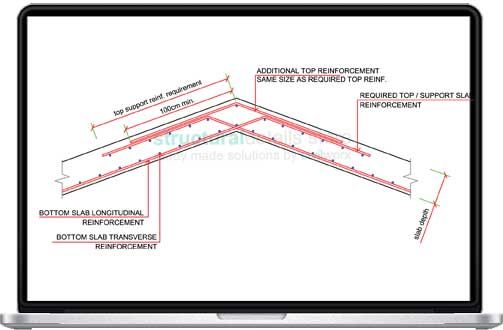 503x330 Reinforced Concrete Pitched Roof Apex Slab Reinforcement Detail