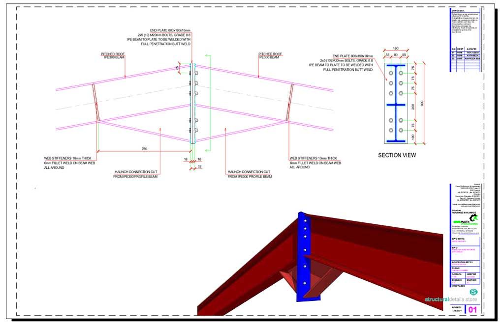 1024x662 Steel Beam Ridge Apex Haunch Bolted Connection Structuraldetails